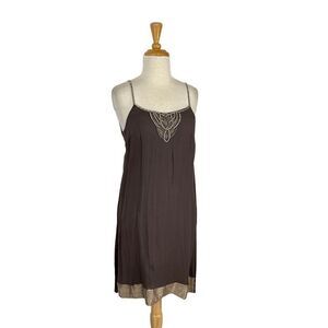 Stella McCartney M 40 Brown Slip Dress Crystal NWD Y2K does 20s VTG Gatsby $1295